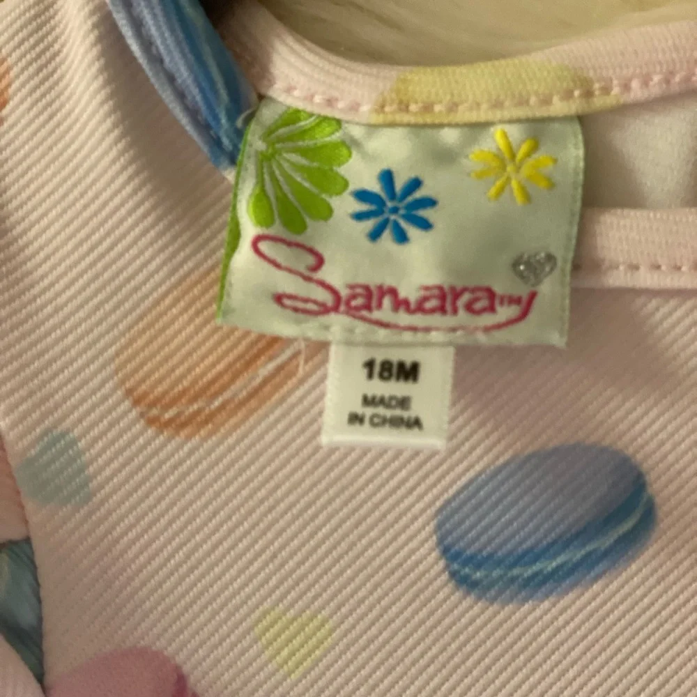 Samara Macaron Print Dress w/ Satin Ribbon 18 Months